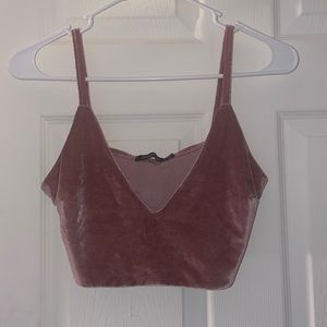 Mauve Velvet Crop Top - US 8